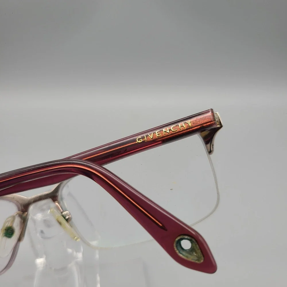 Givenchy VGV A25 Burgundy Gold Semi Rimless Eyeglass Frames 54-17-140 Italy